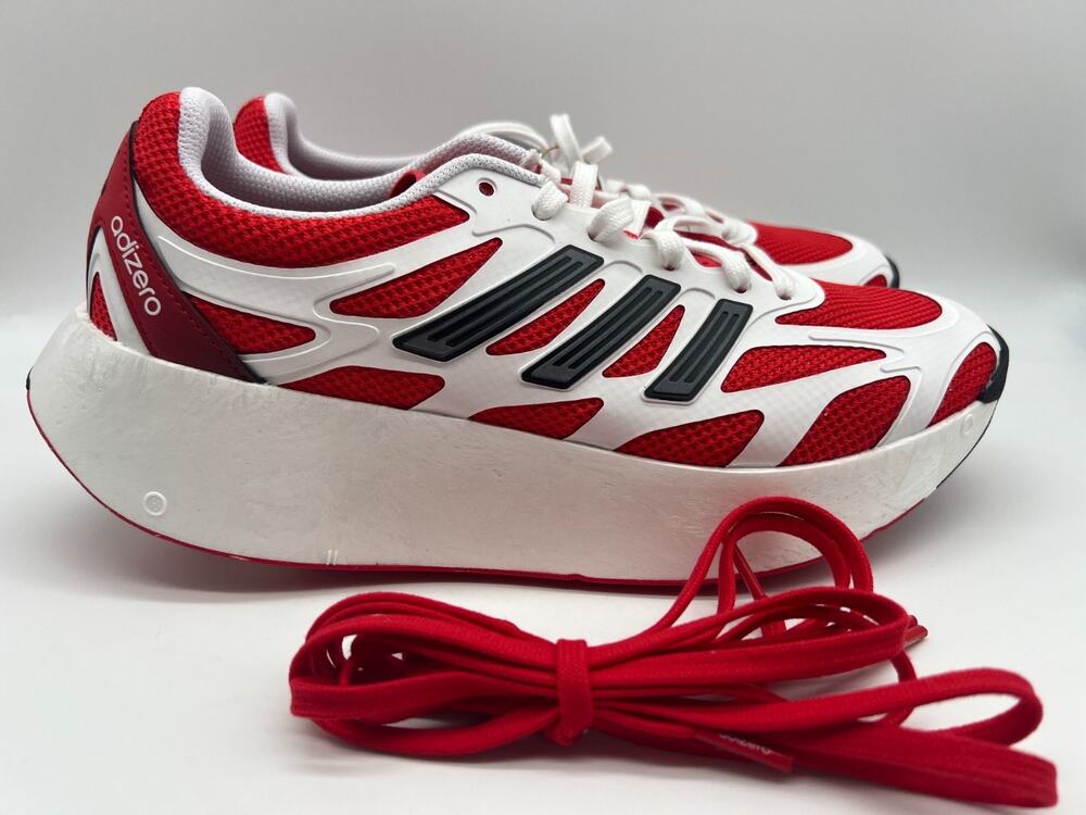 adidas Adizero Aruku White Pure Ruby Red JI0308 Running Shoes Men's 8